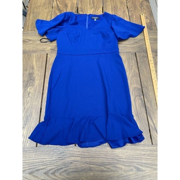 Kasper Women's Flutter-Sleeve Sheath Dress size M royal blue - Picture 6 of 12